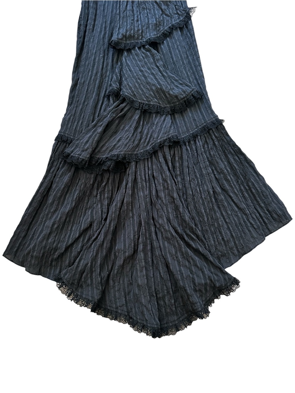 Vintage Lip Service Black Corset Lace Gown Dress Dark Victorian Goth Steampunk - Picture 8 of 12